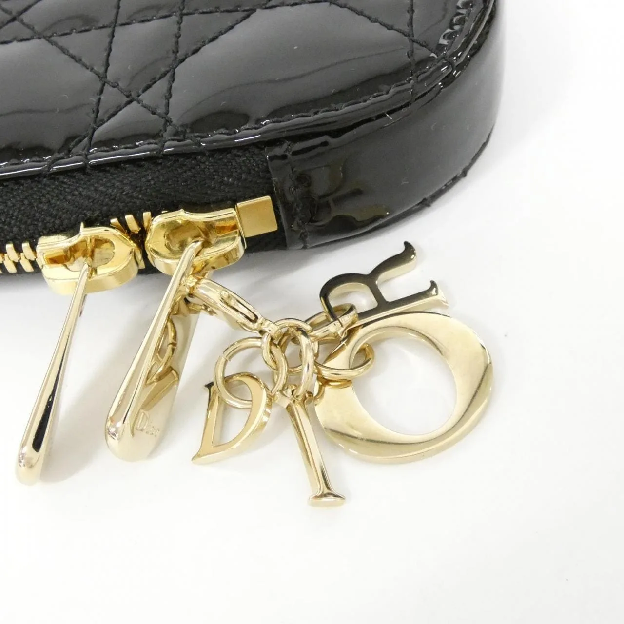 DIOR Lady Dior S0872OVRB Wallet Patent Leather 黑色 漆皮 中古品A - 縮圖 4