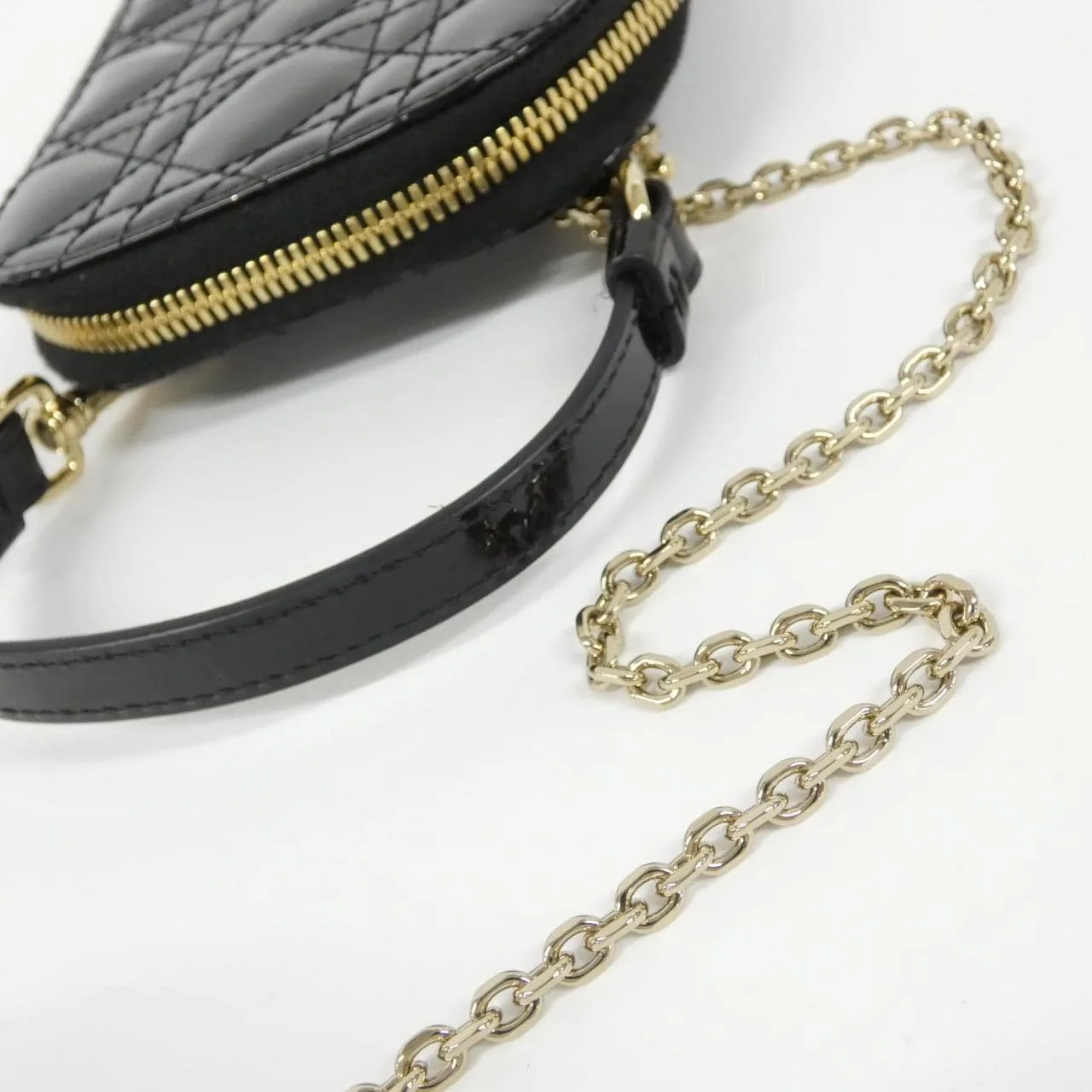 DIOR Lady Dior S0872OVRB Wallet Patent Leather 黑色 漆皮 中古品A - 縮圖 6