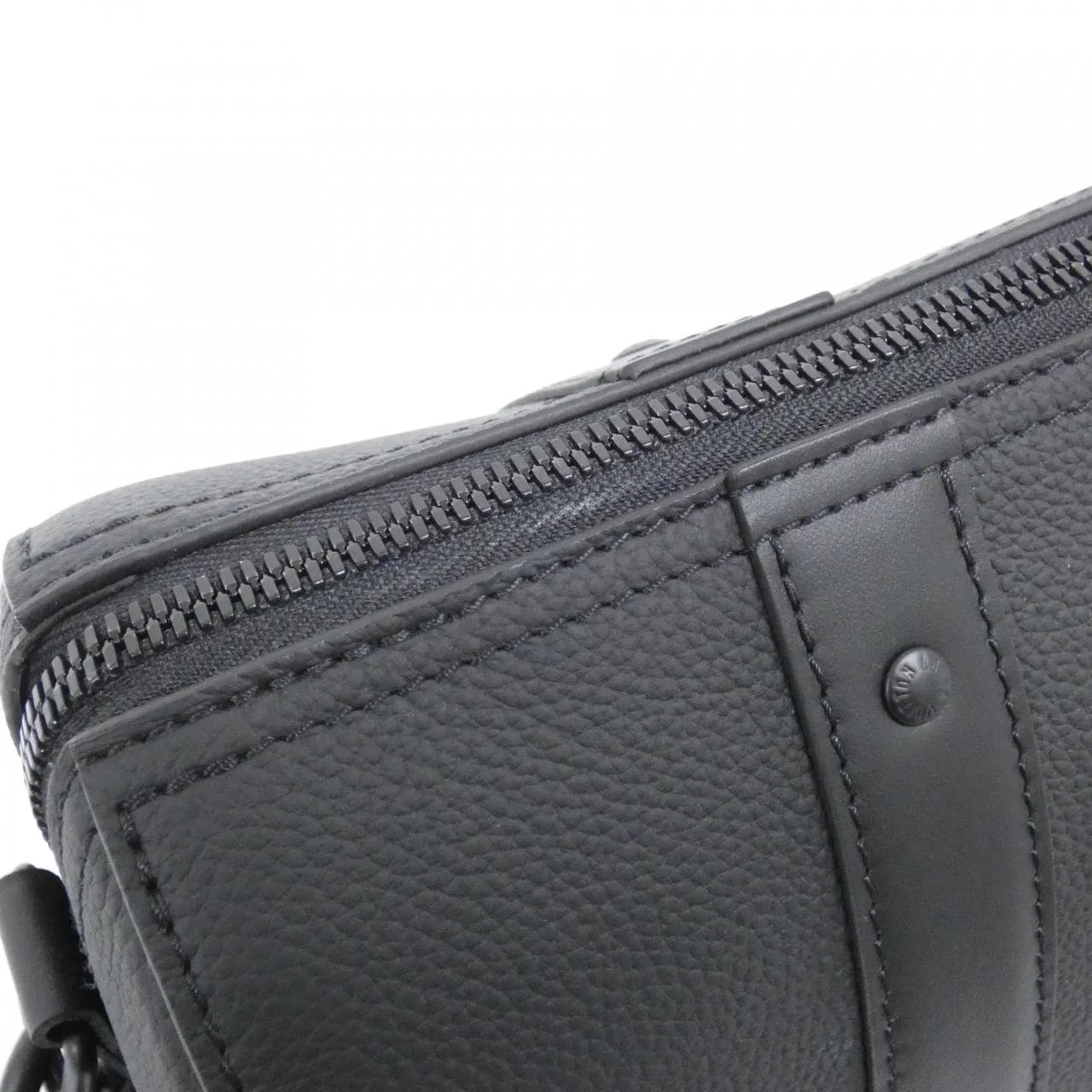 LOUIS VUITTON Keepall M59255 Shoulder Lambskin 黑色 羊皮 中古品A - 縮圖 4