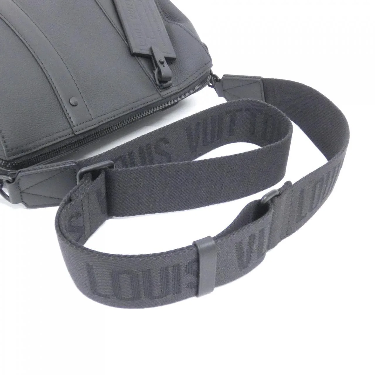 LOUIS VUITTON Keepall M59255 Shoulder Lambskin 黑色 羊皮 中古品A - 縮圖 5