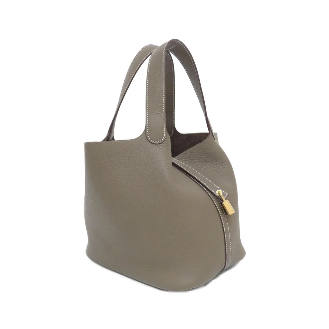 HERMES Picotin 060991CC Handbag Clemence Etoupe