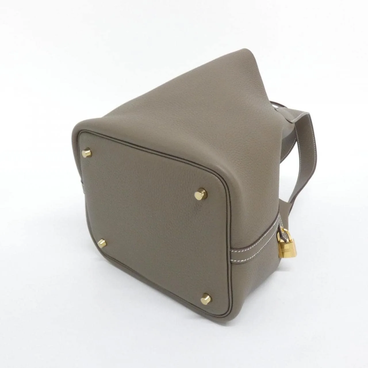 HERMES Picotin 060991CC Handbag Clemence Etoupe Clemence Leather Rank A - Thumbnail 2