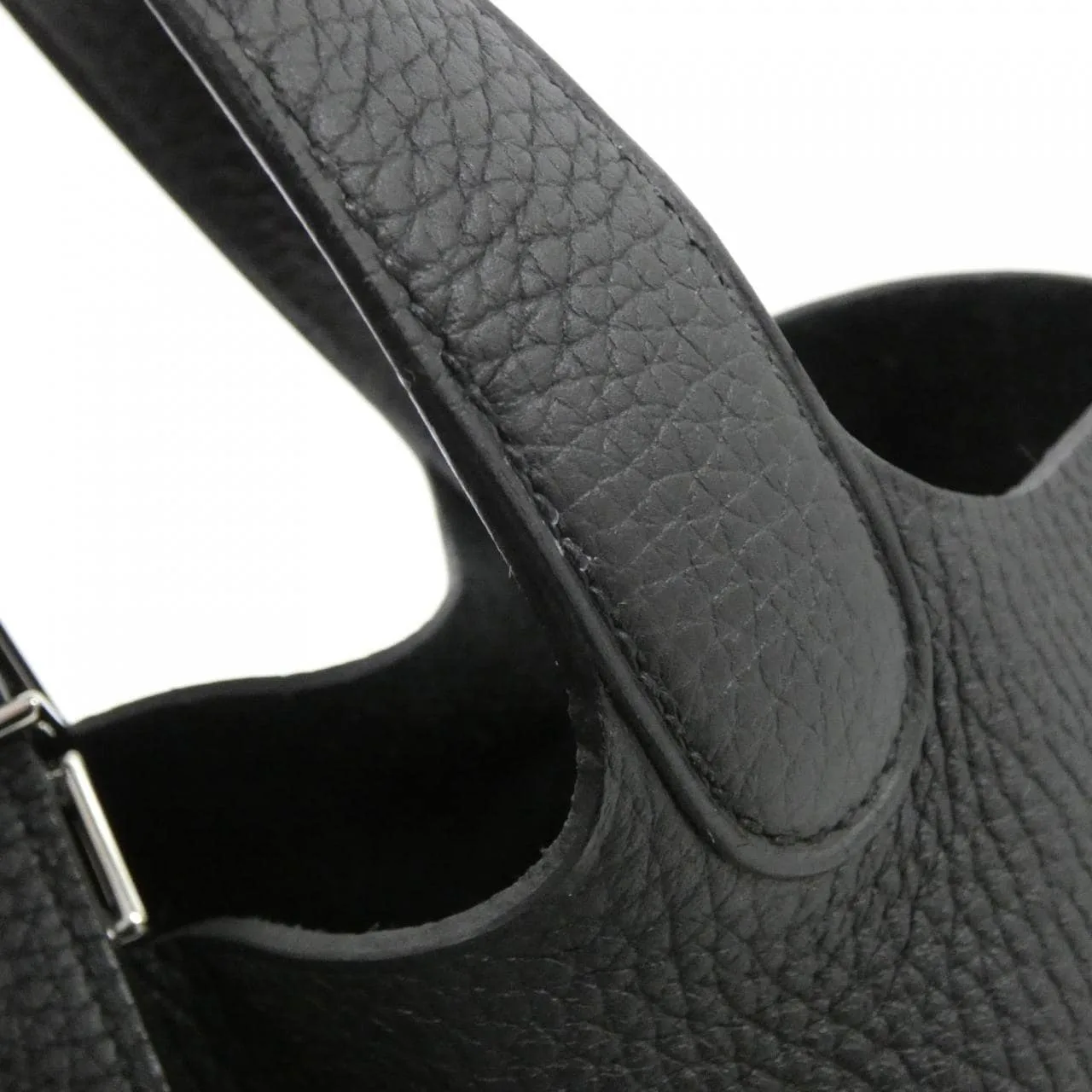 HERMES Picotin 056289CK Handbag Clemence 黑色 Clemence 皮 中古品A - 縮圖 4