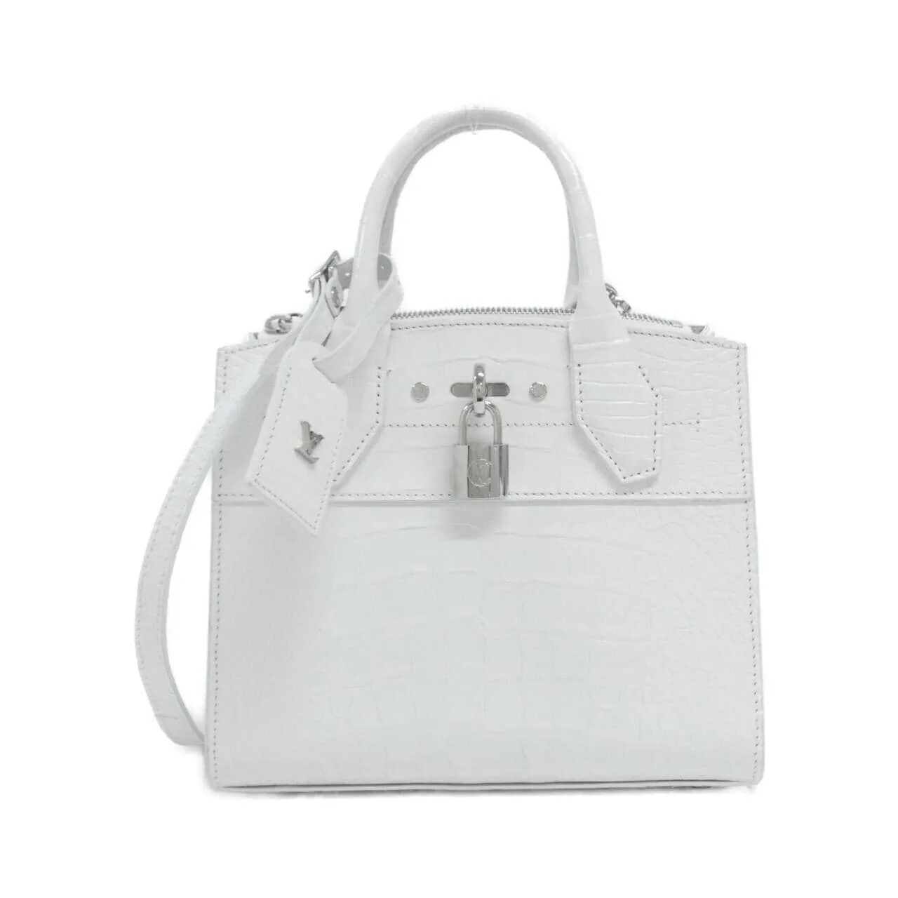 LOUIS VUITTON Steamer Handbag Leather