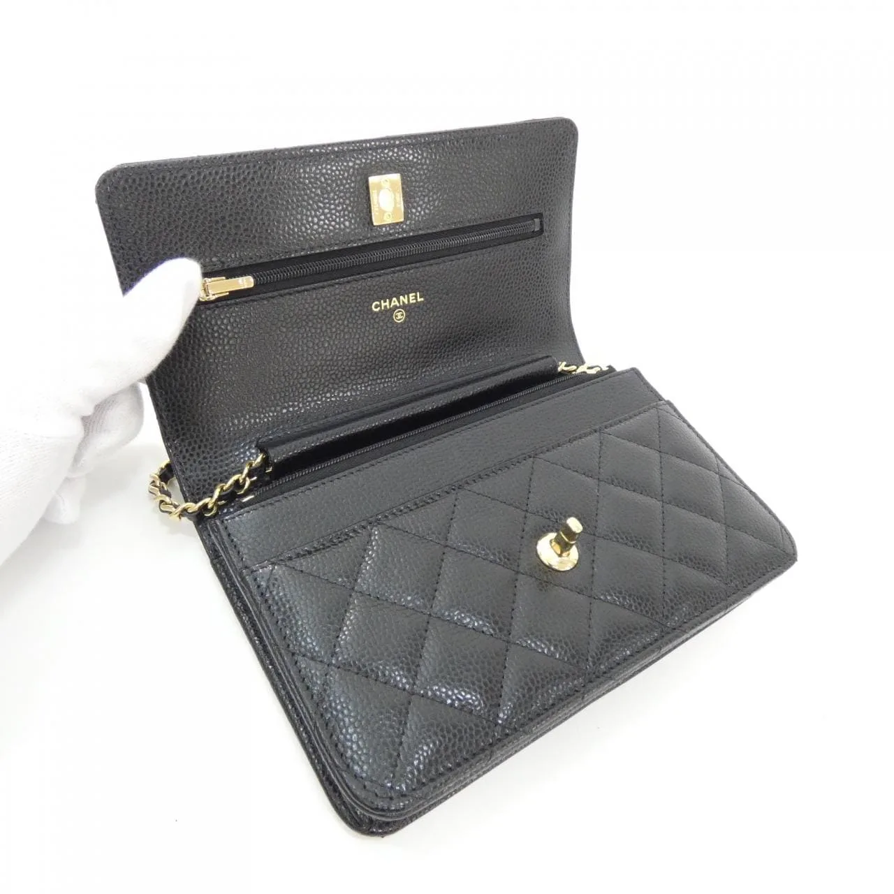 CHANEL AP4241 Wallet Grained Calfskin Black Grained Calfskin Unused - Thumbnail 6