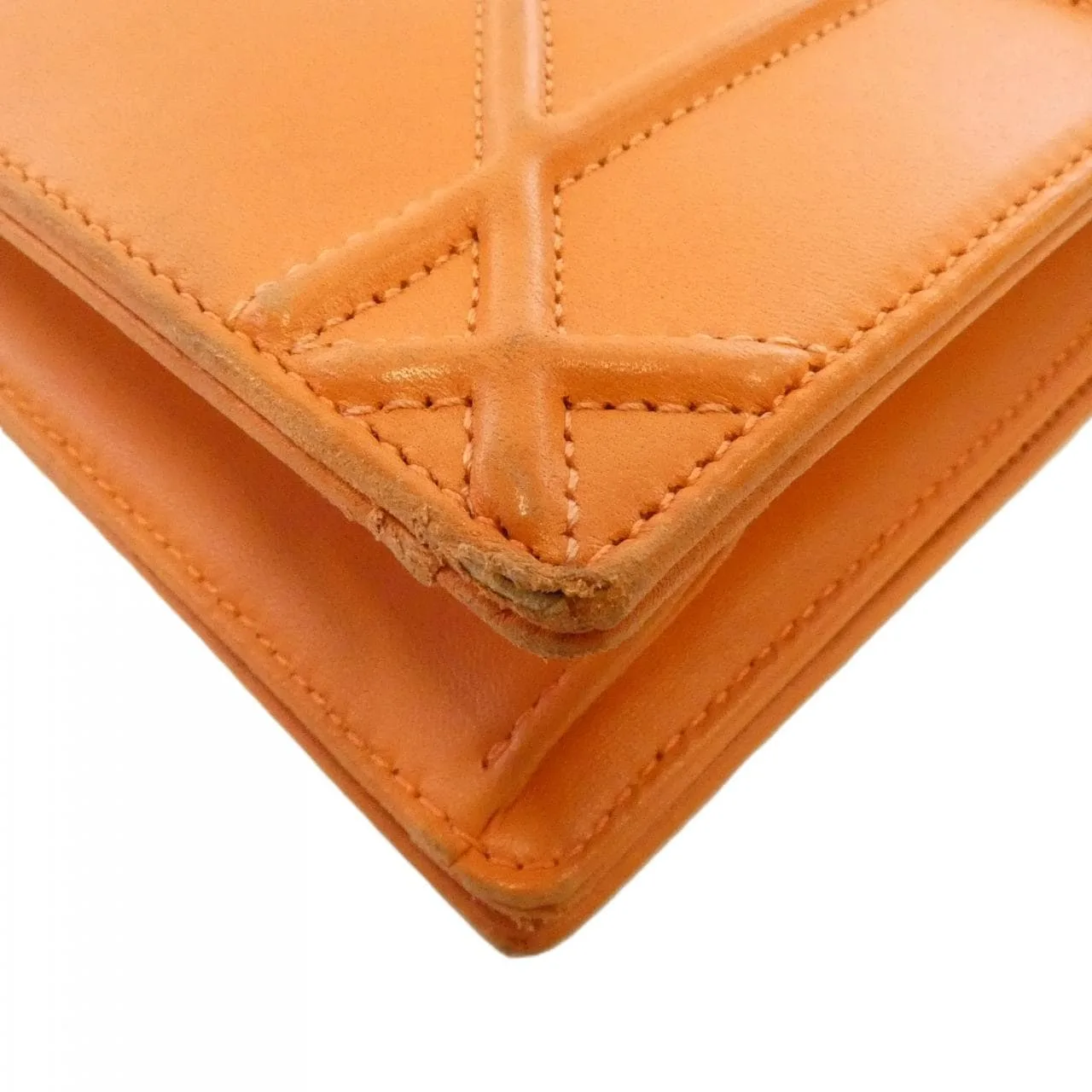 DIOR Shoulder Leather 橙色 皮革 中古品B - 縮圖 3