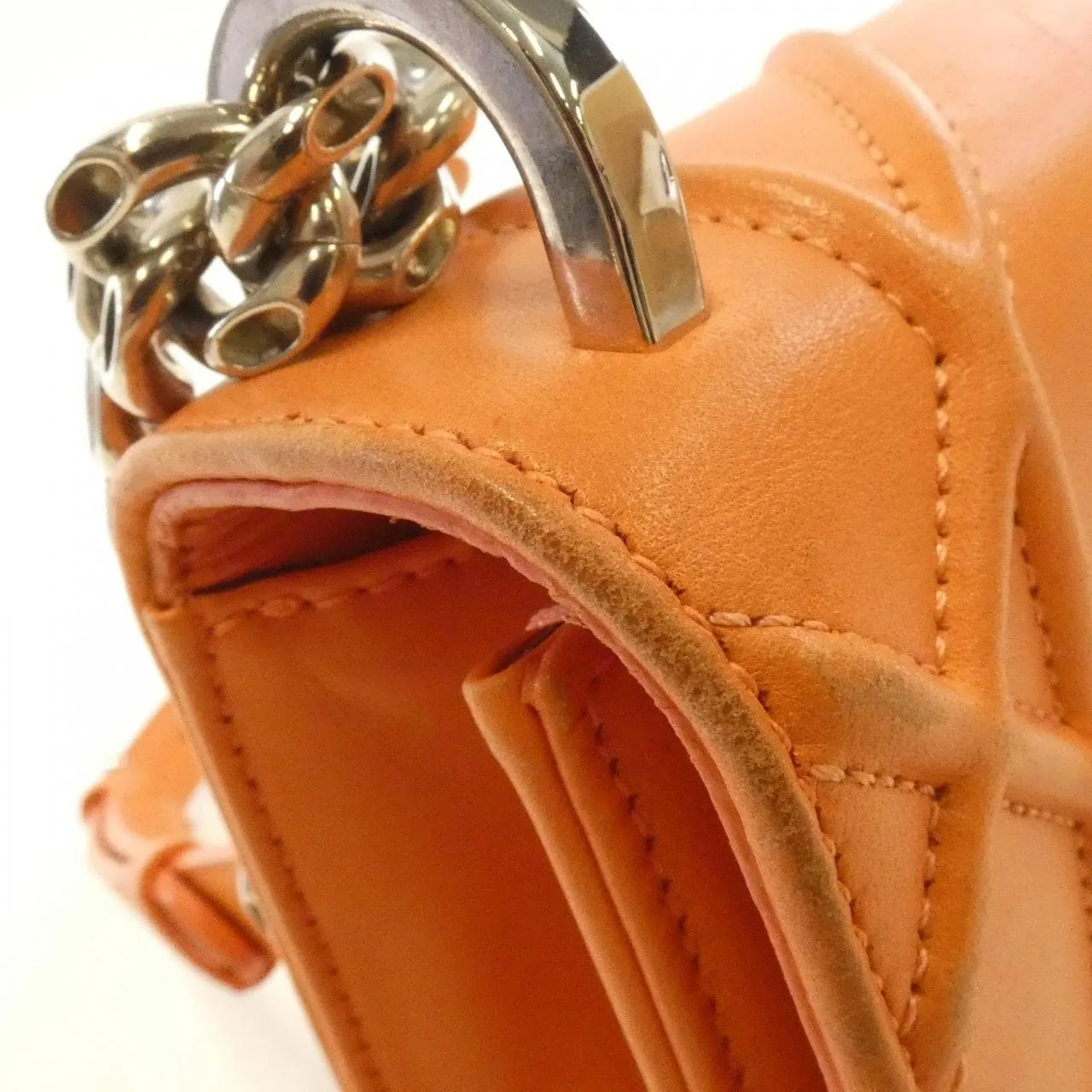 DIOR Shoulder Leather 橙色 皮革 中古品B - 縮圖 5