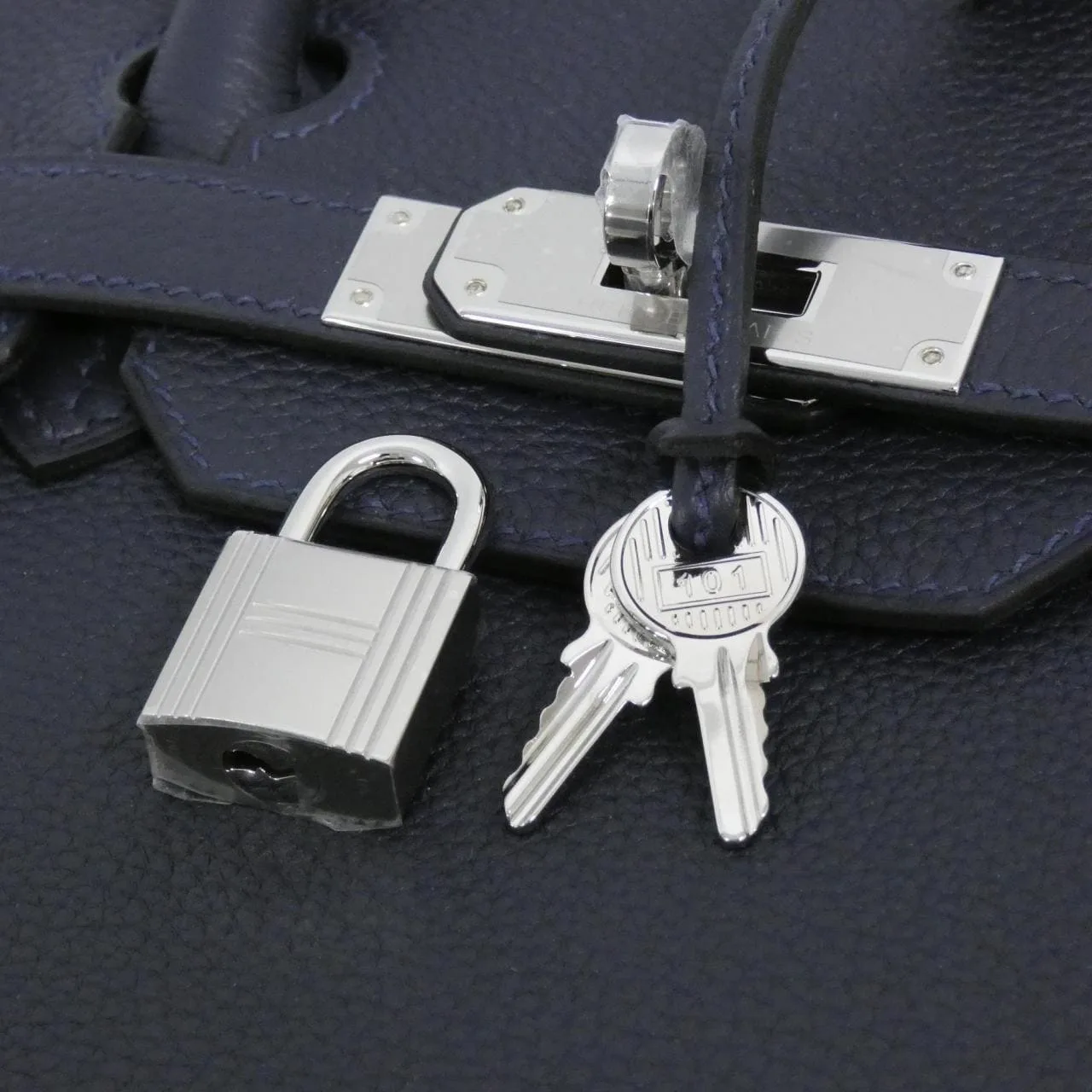 HERMES 030520CK Handbag Togo Blue Togo Leather - Thumbnail 5