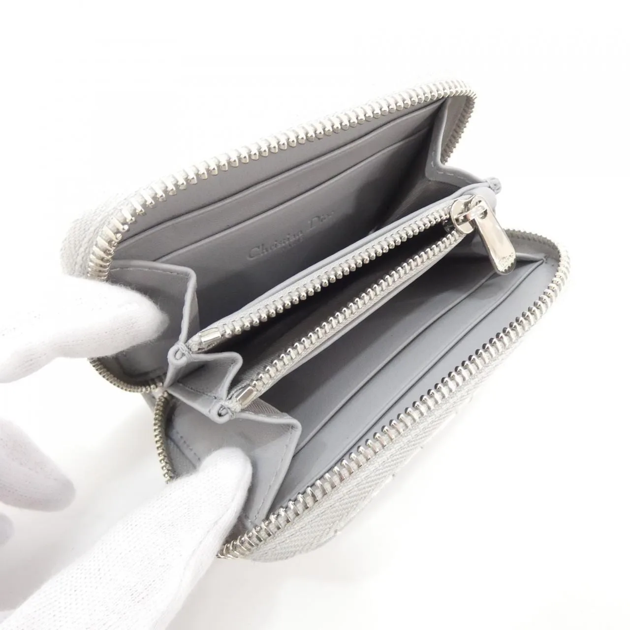 DIOR Lady Dior S0985PNHN Coin Case Lambskin 黑色 羊皮 中古品A - 縮圖 5