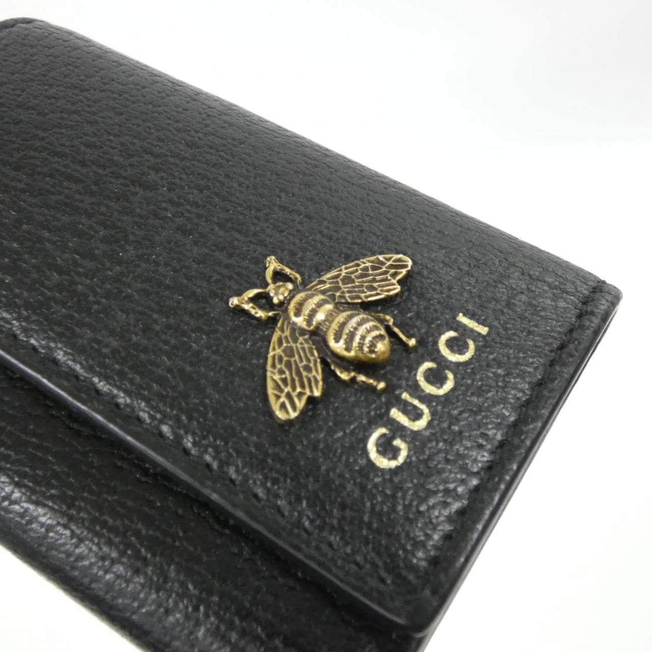GUCCI 523683 DJ20T Key Case Leather 黑色 皮革 中古品A - 縮圖 3