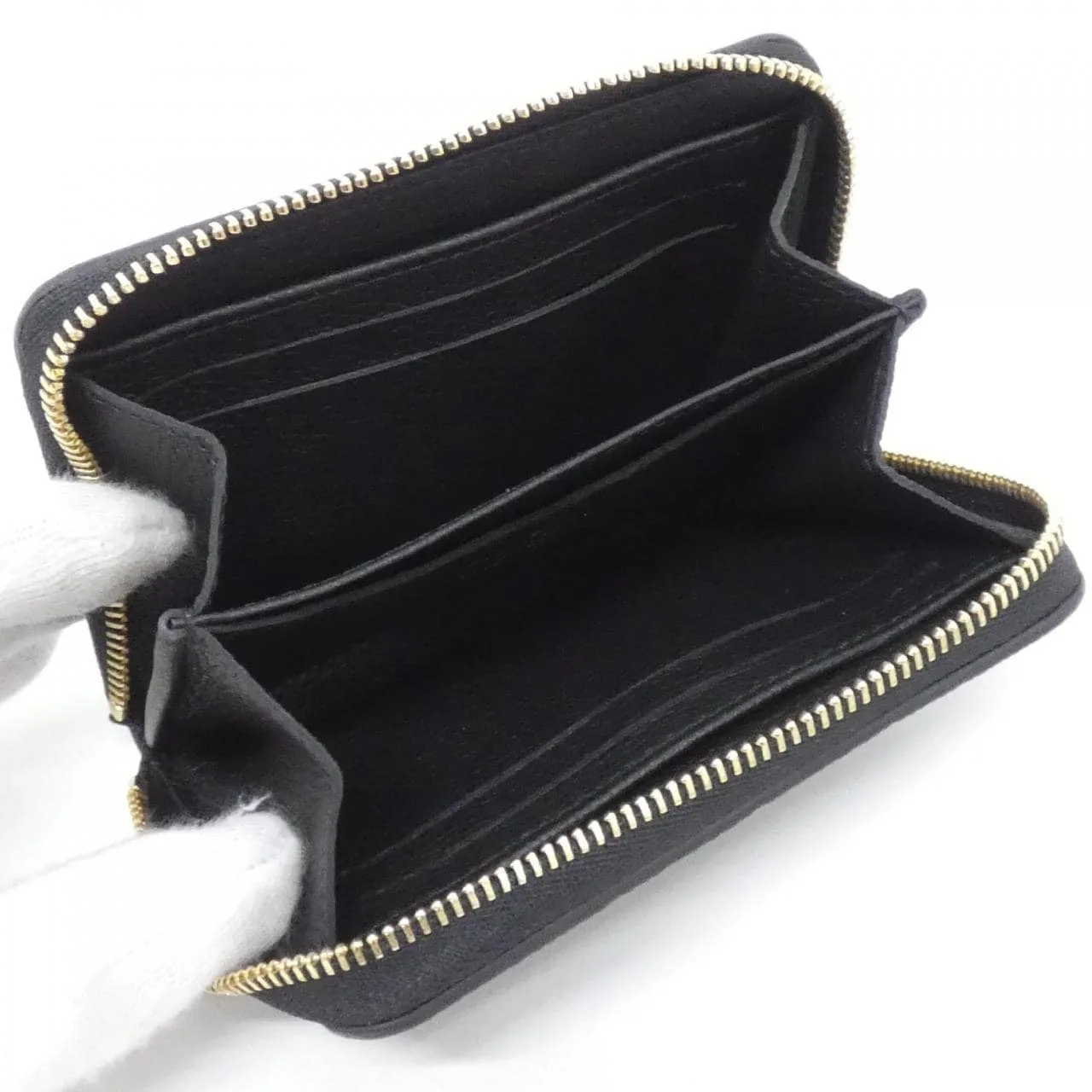 LOUIS VUITTON M60574 Coin Case Monogram 黑色 Monogram 中古品A - 縮圖 4