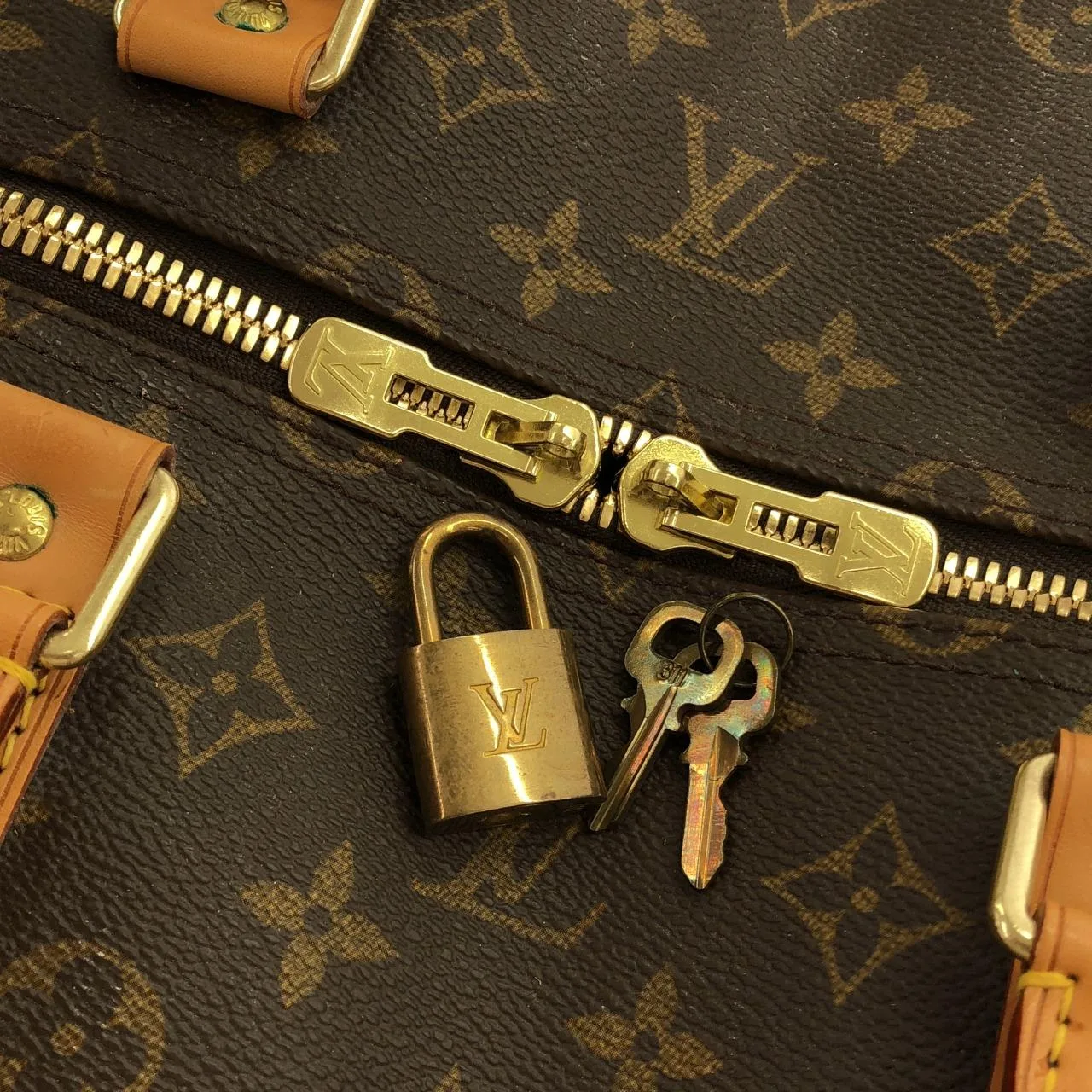 LOUIS VUITTON Keepall M41414 Boston Monogram 黑色 Monogram 中古品A - 縮圖 4