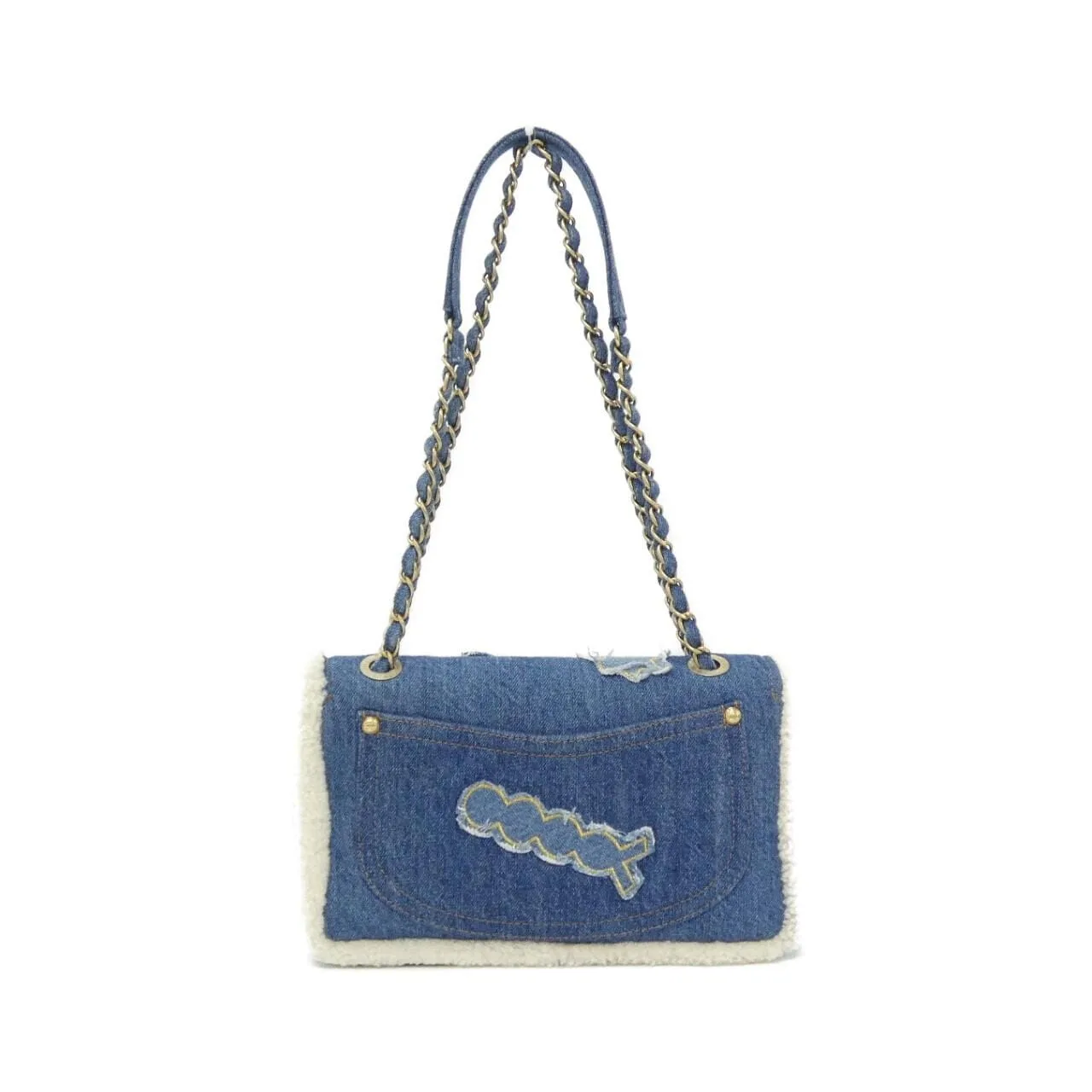 CHANEL AS0875 Shoulder Denim White Denim Rank A - Thumbnail 2