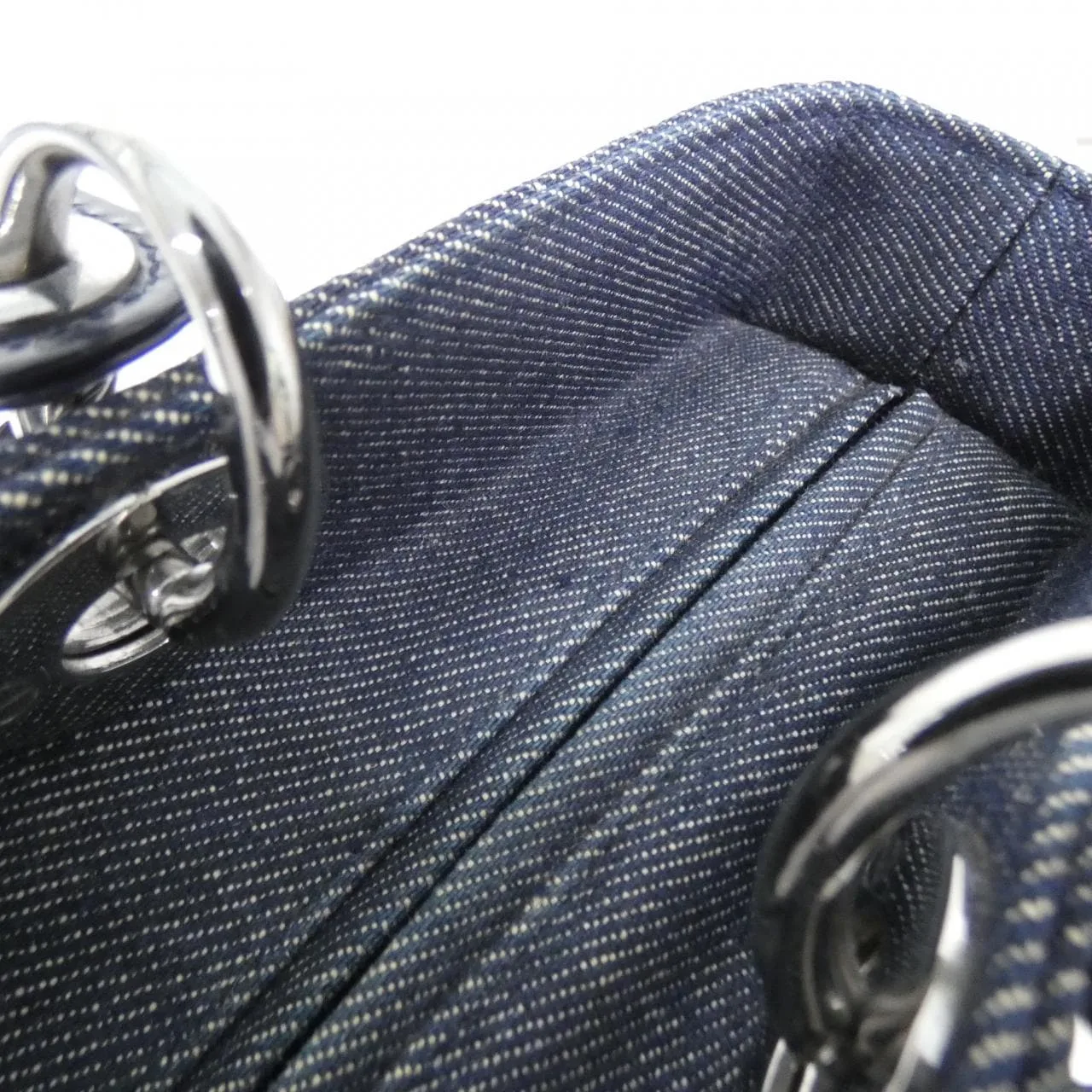 DIOR Lady Dior 手提包 漆皮 藍色 漆皮 中古品A - 縮圖 6