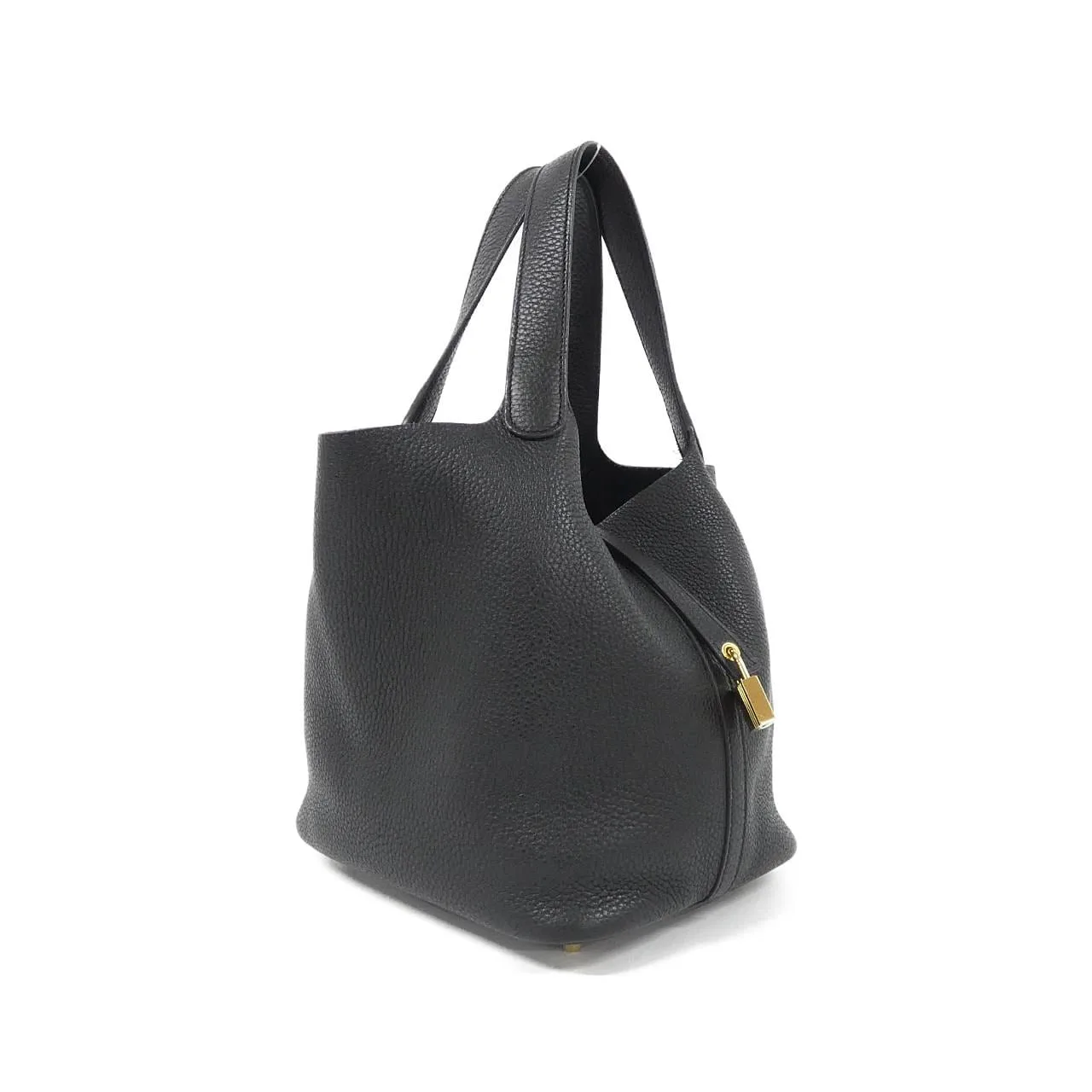 HERMES Picotin 060991CC Handbag Clemence Black