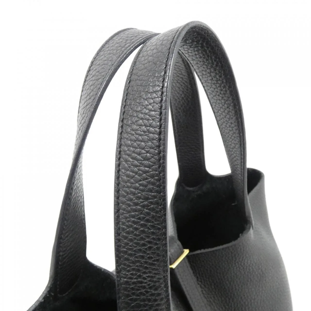 HERMES Picotin 060991CC Handbag Clemence 黑色 Clemence 皮 中古品A - 縮圖 6