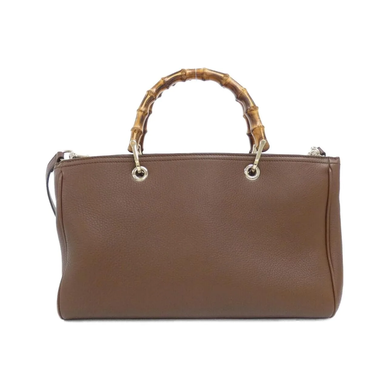 GUCCI Bamboo Shopper 323660 A7M0A Handbag Leather 黑色 皮革 中古品A - 縮圖 2