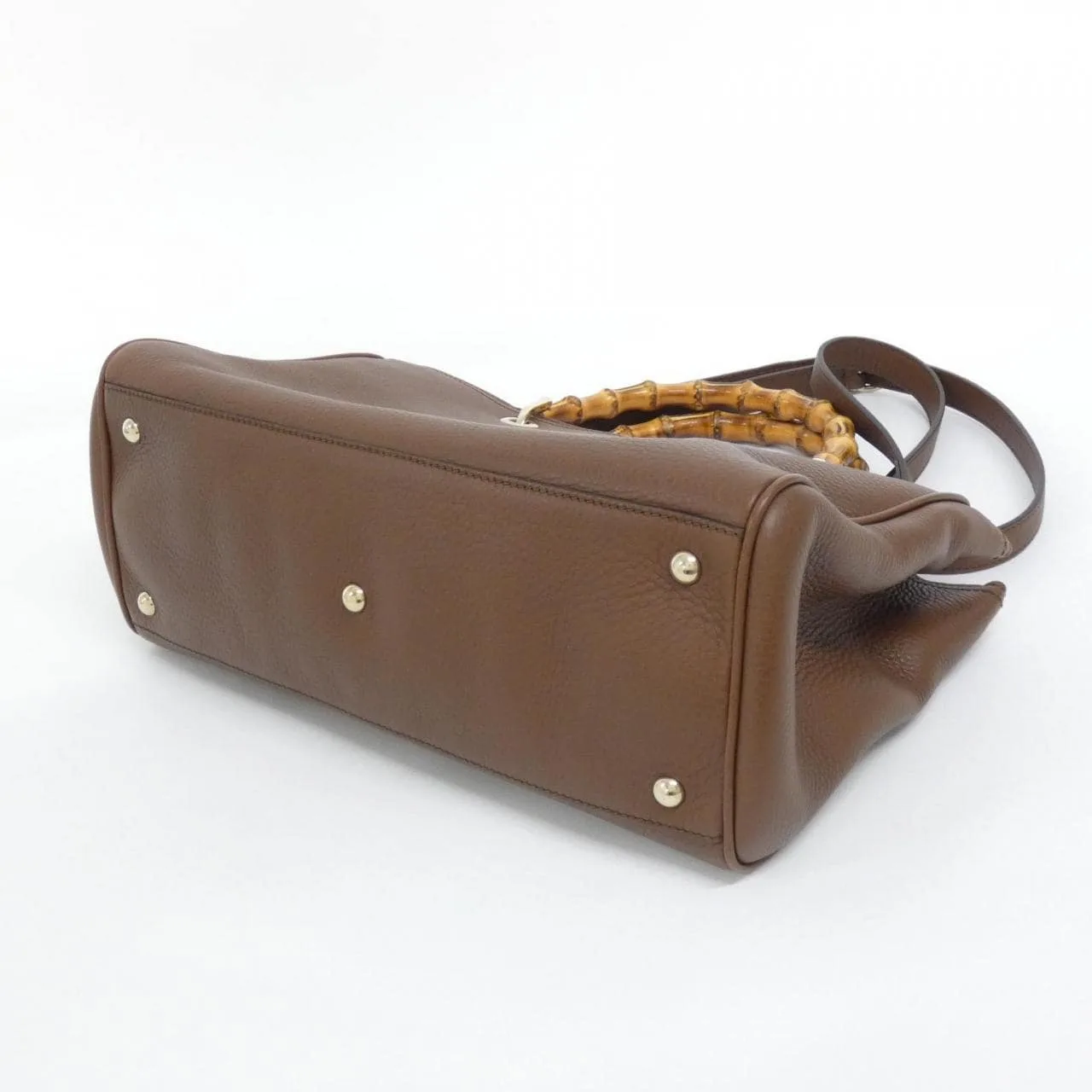 GUCCI Bamboo Shopper 323660 A7M0A Handbag Leather 黑色 皮革 中古品A - 縮圖 3