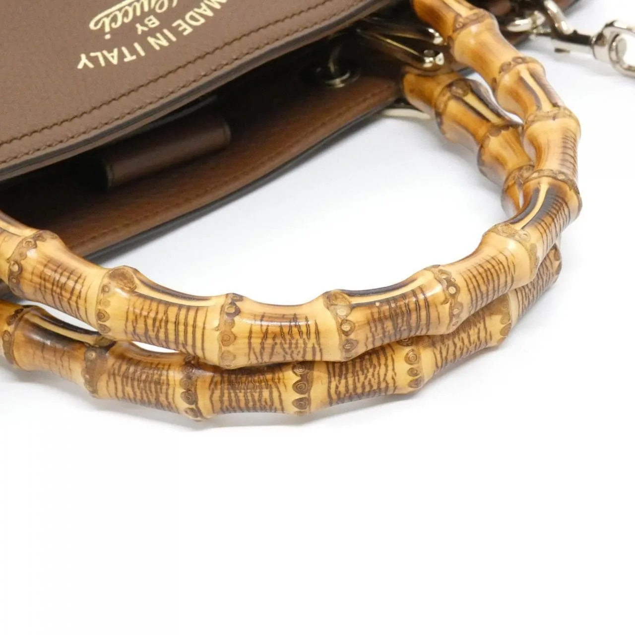 GUCCI Bamboo Shopper 323660 A7M0A Handbag Leather 黑色 皮革 中古品A - 縮圖 6