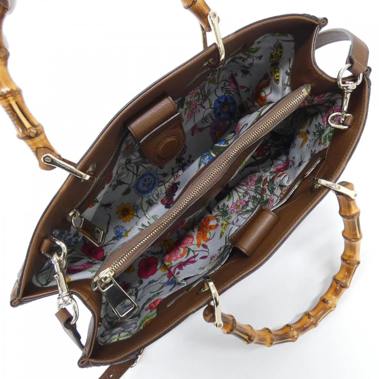 GUCCI Bamboo Shopper 323660 A7M0A Handbag Leather 黑色 皮革 中古品A - 縮圖 7