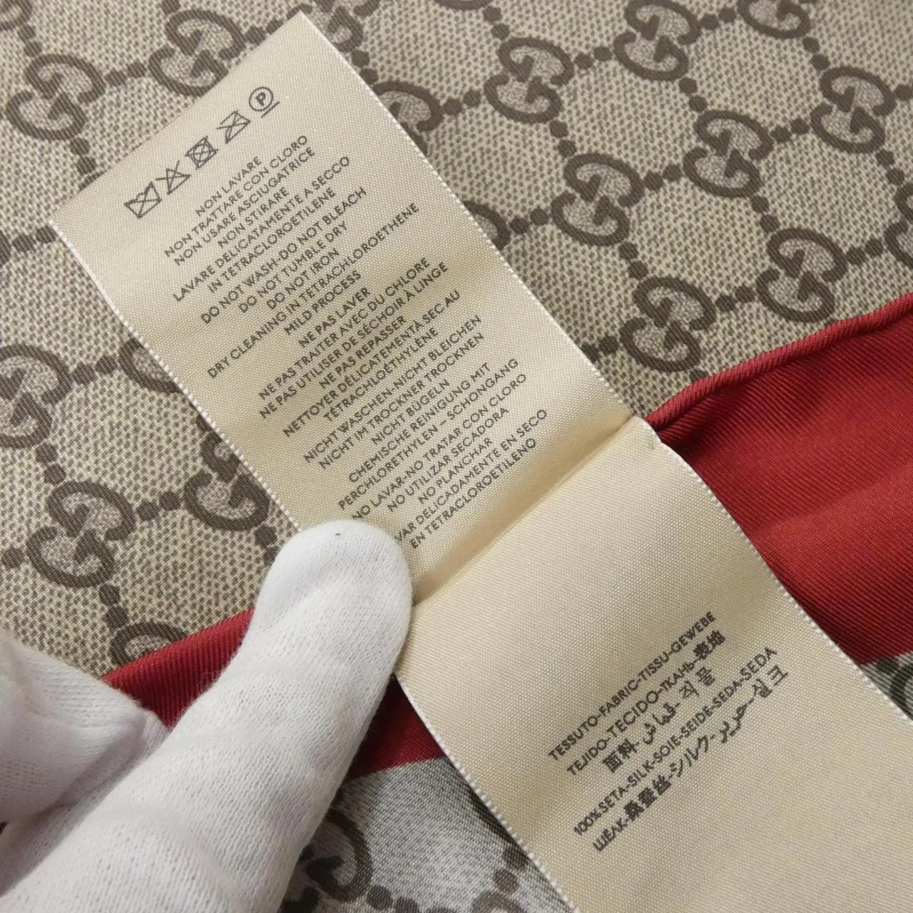 GUCCI 653018 3G001 Scarf 黑色 中古品A - 縮圖 3
