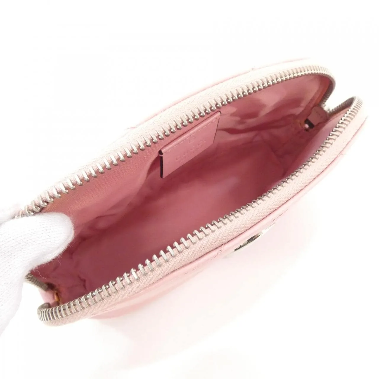 GUCCI Horsebit 1955 625544 Pouch Leather 粉色 皮革 中古品A - 縮圖 6