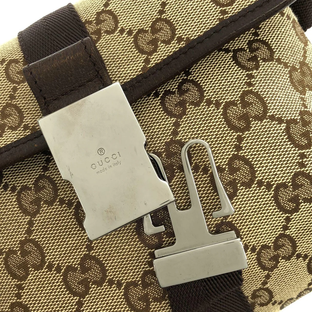 GUCCI 131236 Belt Canvas 米色 帆布 中古品A - 縮圖 5