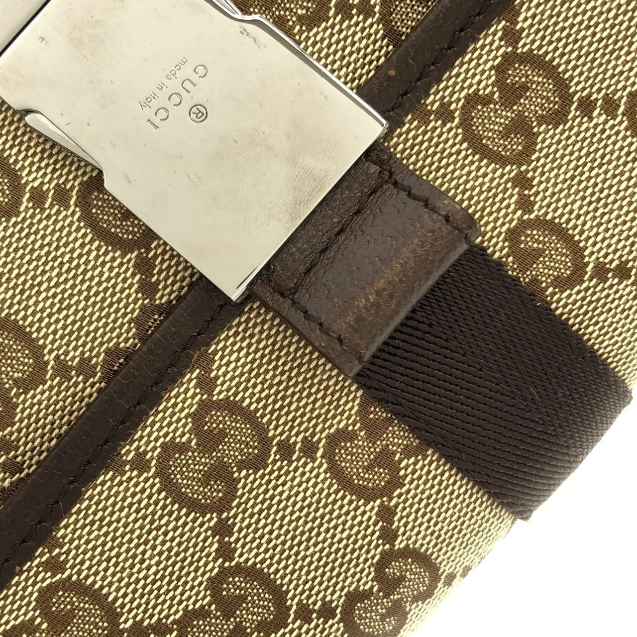 GUCCI 131236 Belt Canvas 米色 帆布 中古品A - 縮圖 6