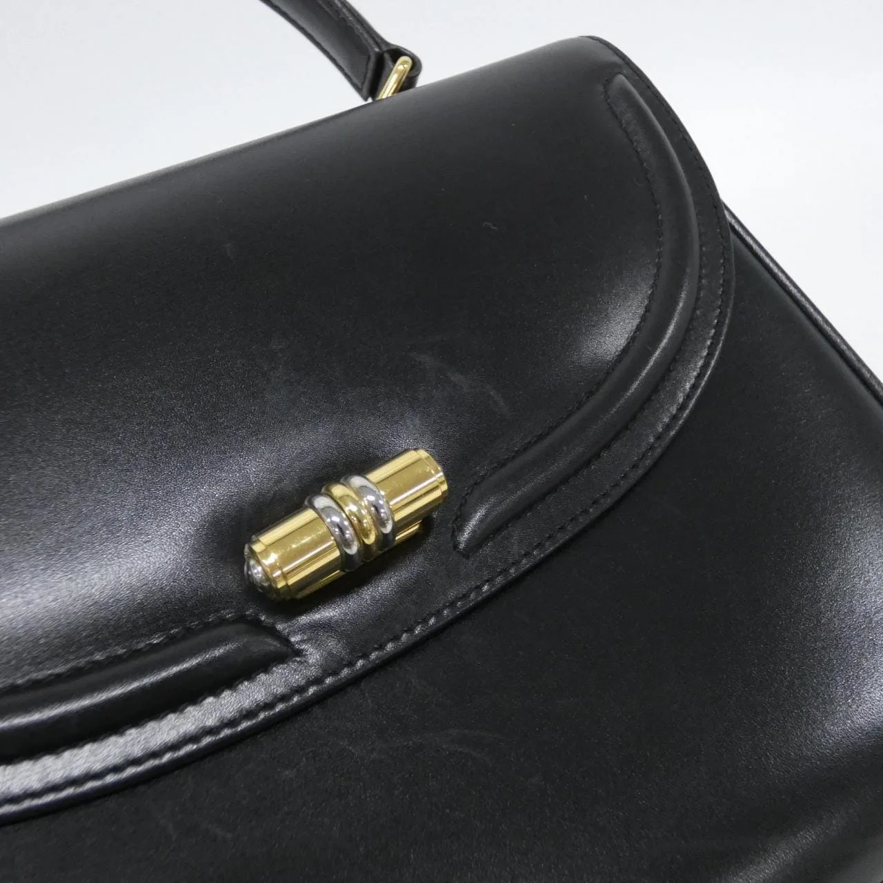 GUCCI 26 000 0082 手提包 皮革 黑色 皮革 中古品B - 縮圖 5