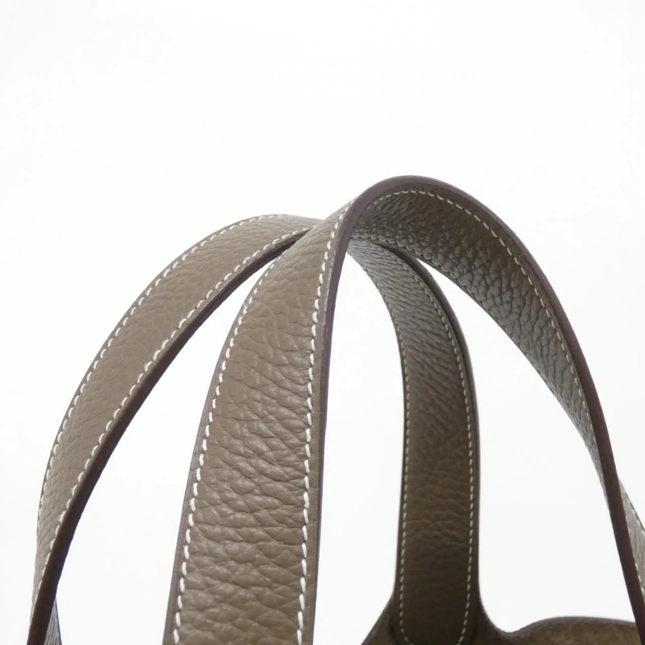 HERMES Picotin 060991CK Handbag Clemence Etoupe Clemence Leather Rank A - Thumbnail 4