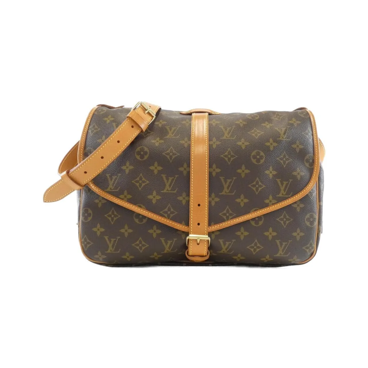 LOUIS VUITTON Saumur M42254 Shoulder Monogram Black
