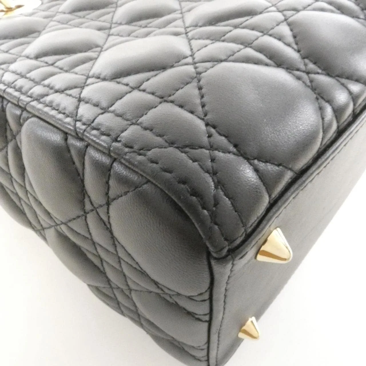 DIOR Lady Dior M0565ONGE Handbag Lambskin 黑色 羊皮 中古品B - 縮圖 3