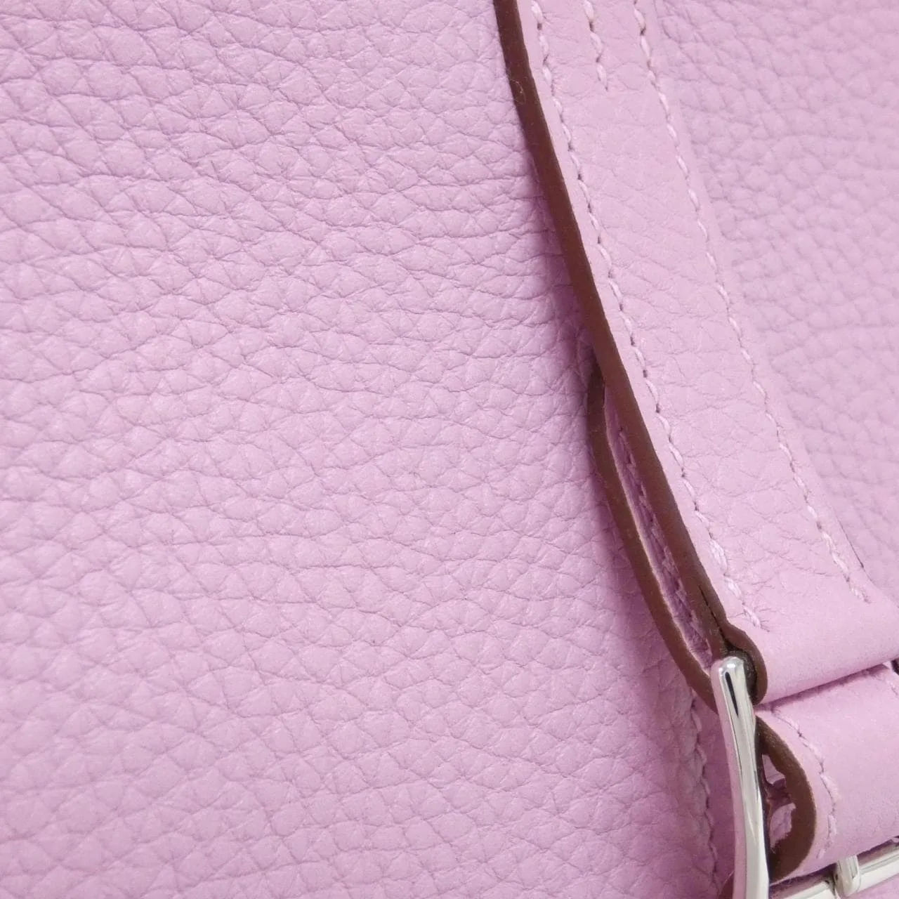 HERMES Halzan 082027CK Handbag Clemence 黑色 Clemence 皮 中古品A - 縮圖 4