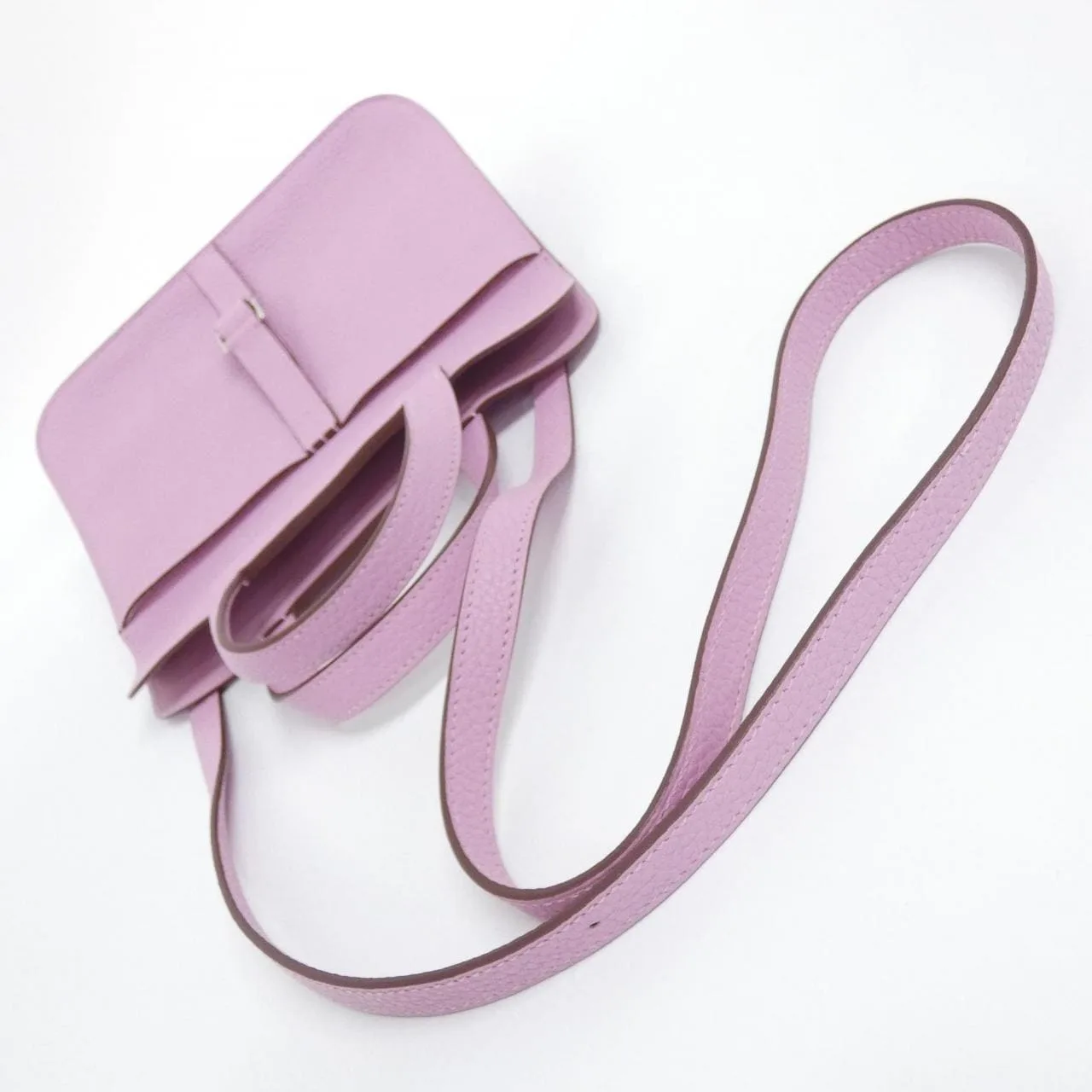 HERMES Halzan 082027CK Handbag Clemence 黑色 Clemence 皮 中古品A - 縮圖 6