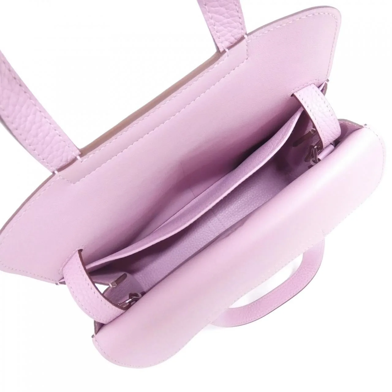 HERMES Halzan 082027CK Handbag Clemence 黑色 Clemence 皮 中古品A - 縮圖 7