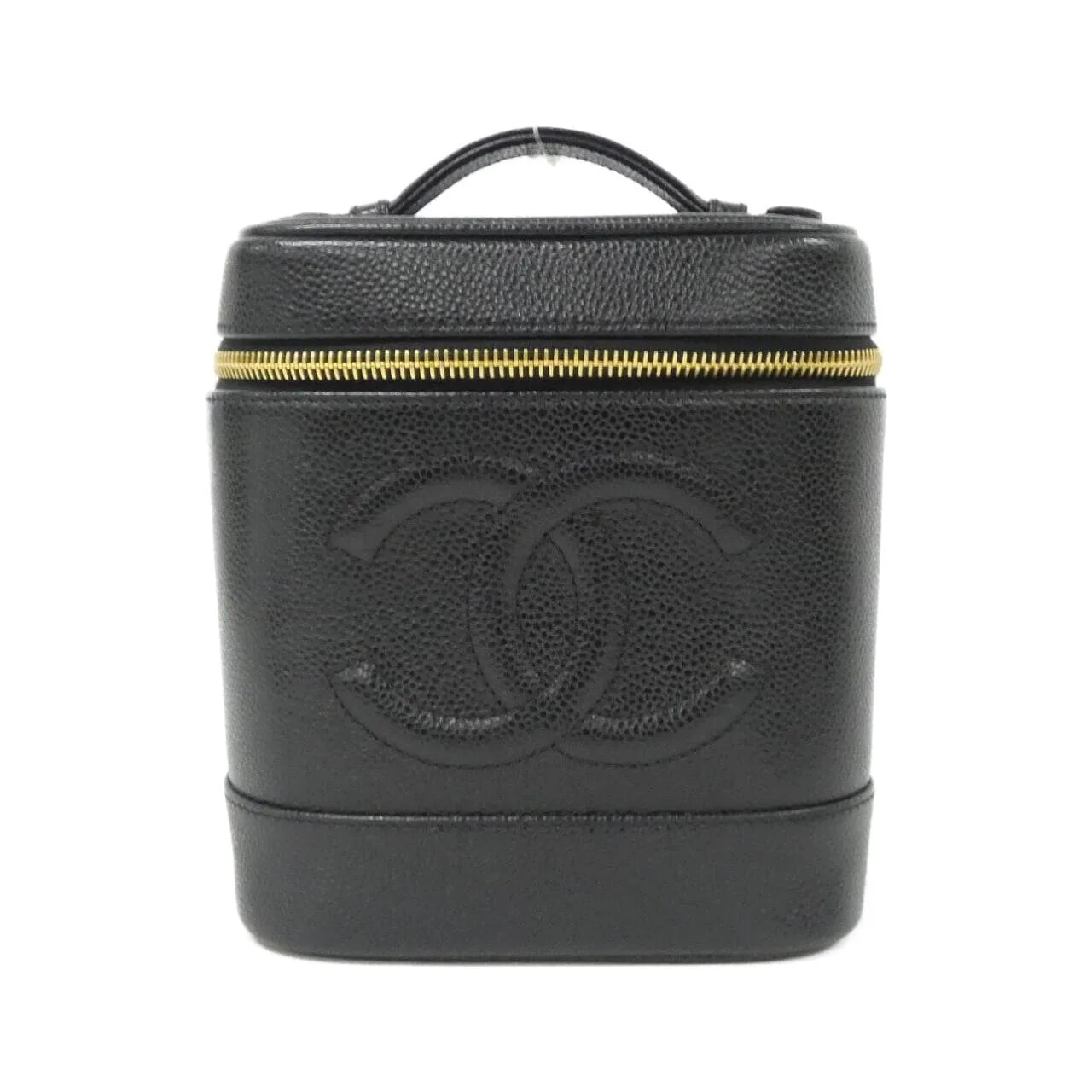 CHANEL 1998 Handbag Grained Calfskin Black