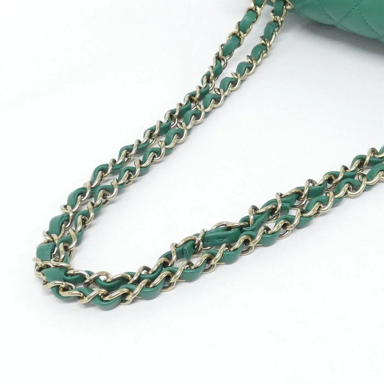 CHANEL Matelasse 1113 Shoulder Lambskin Green Lambskin Rank A - Thumbnail 5