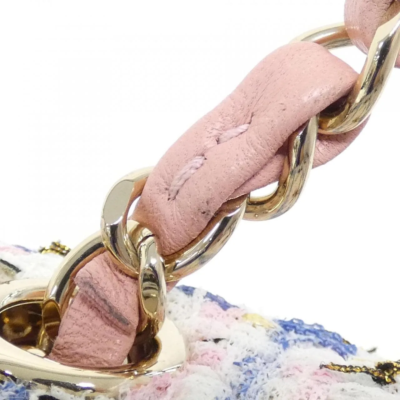 CHANEL Matelasse 1112 Shoulder Tweed White Tweed Rank A - Thumbnail 5