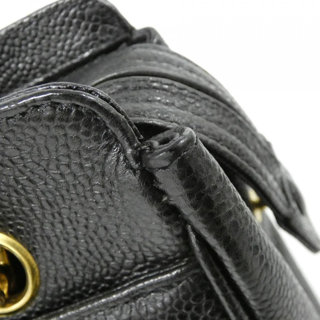 CHANEL 03675 Shoulder Grained Calfskin Black Grained Calfskin Rank A - Thumbnail 3