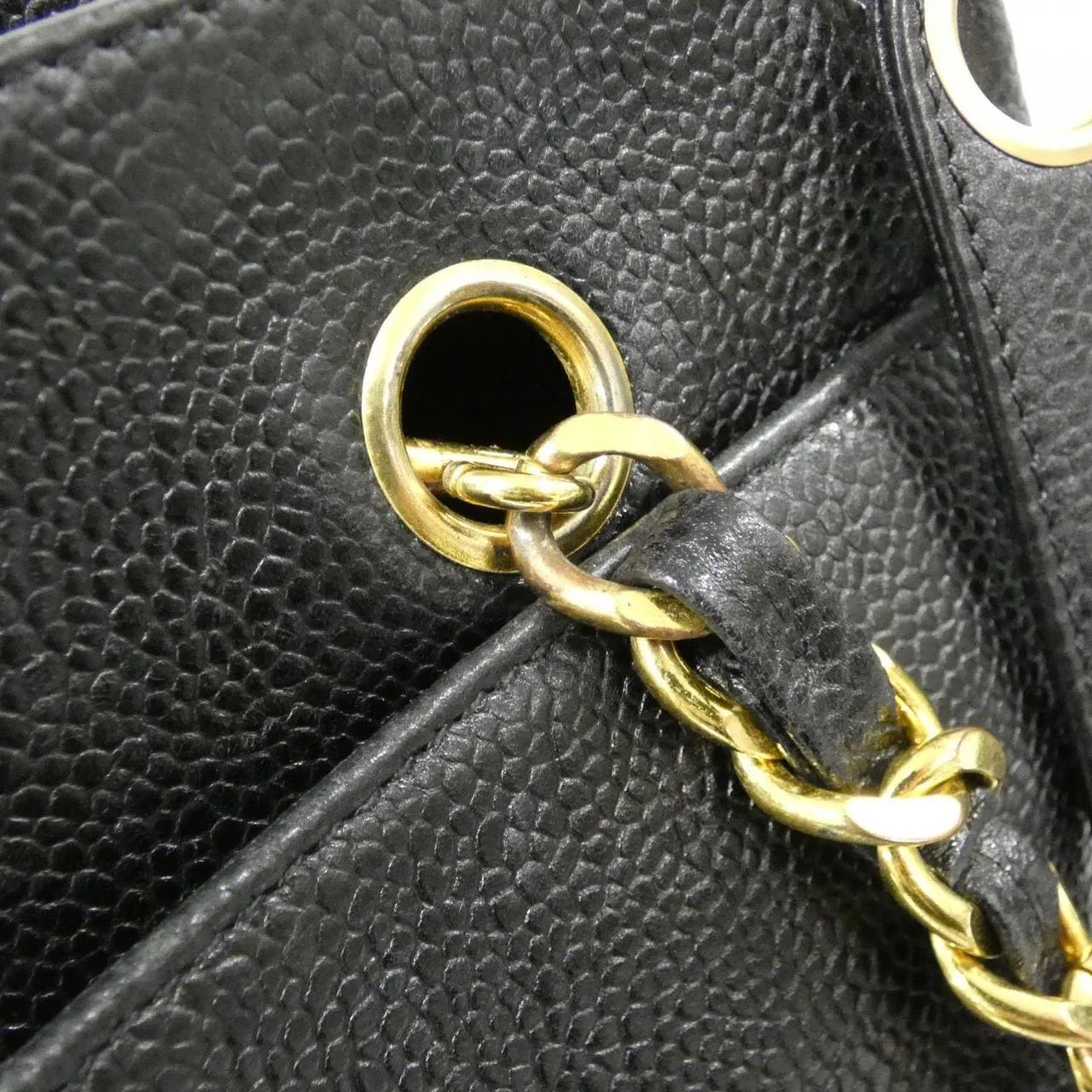 CHANEL 03675 Shoulder Grained Calfskin Black Grained Calfskin Rank A - Thumbnail 6