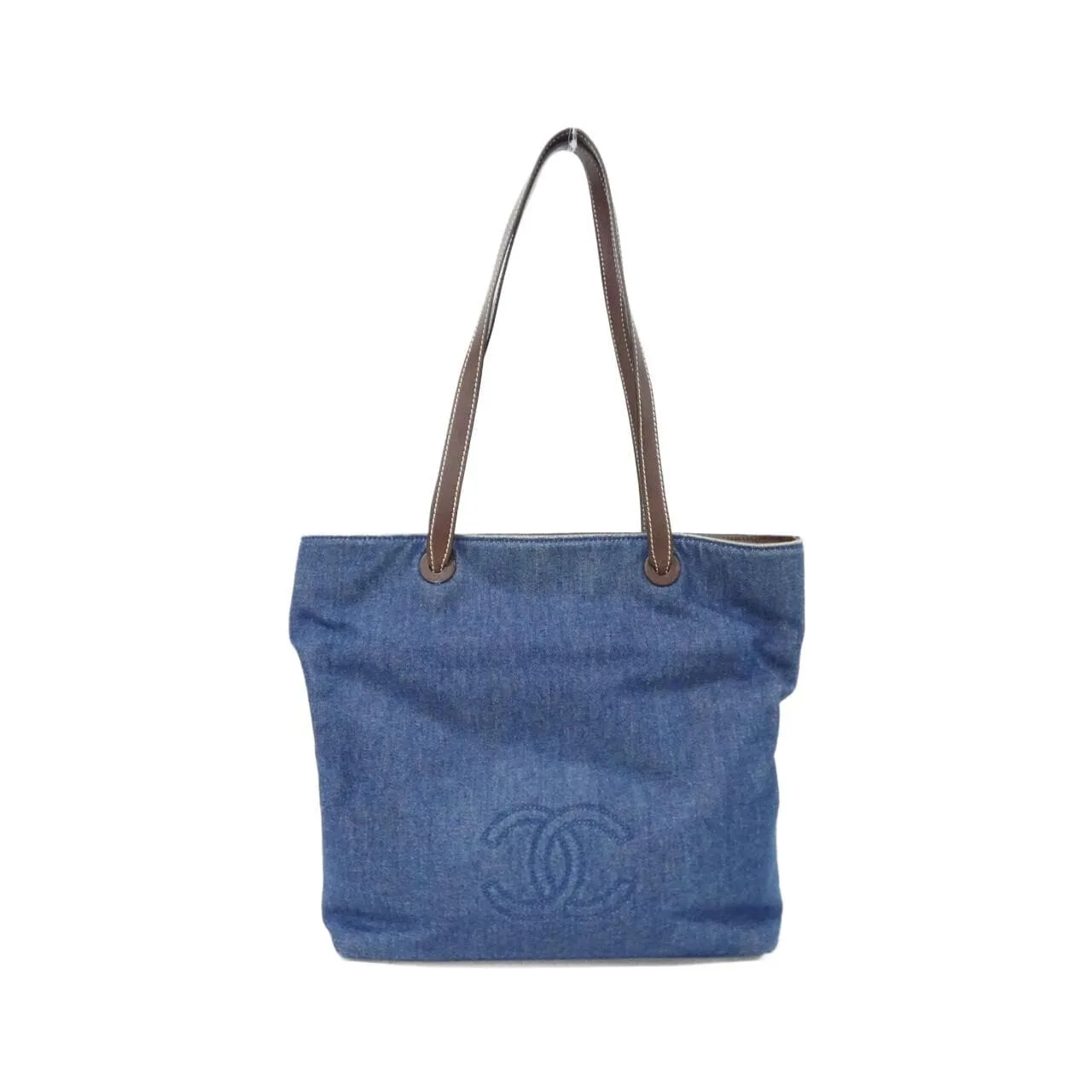 CHANEL Handbag Denim Brown