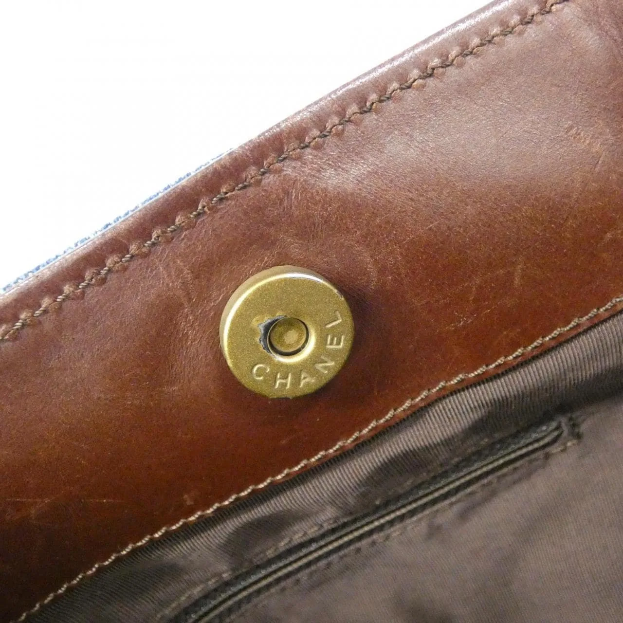 CHANEL Handbag Denim Brown Denim Rank B - Thumbnail 10