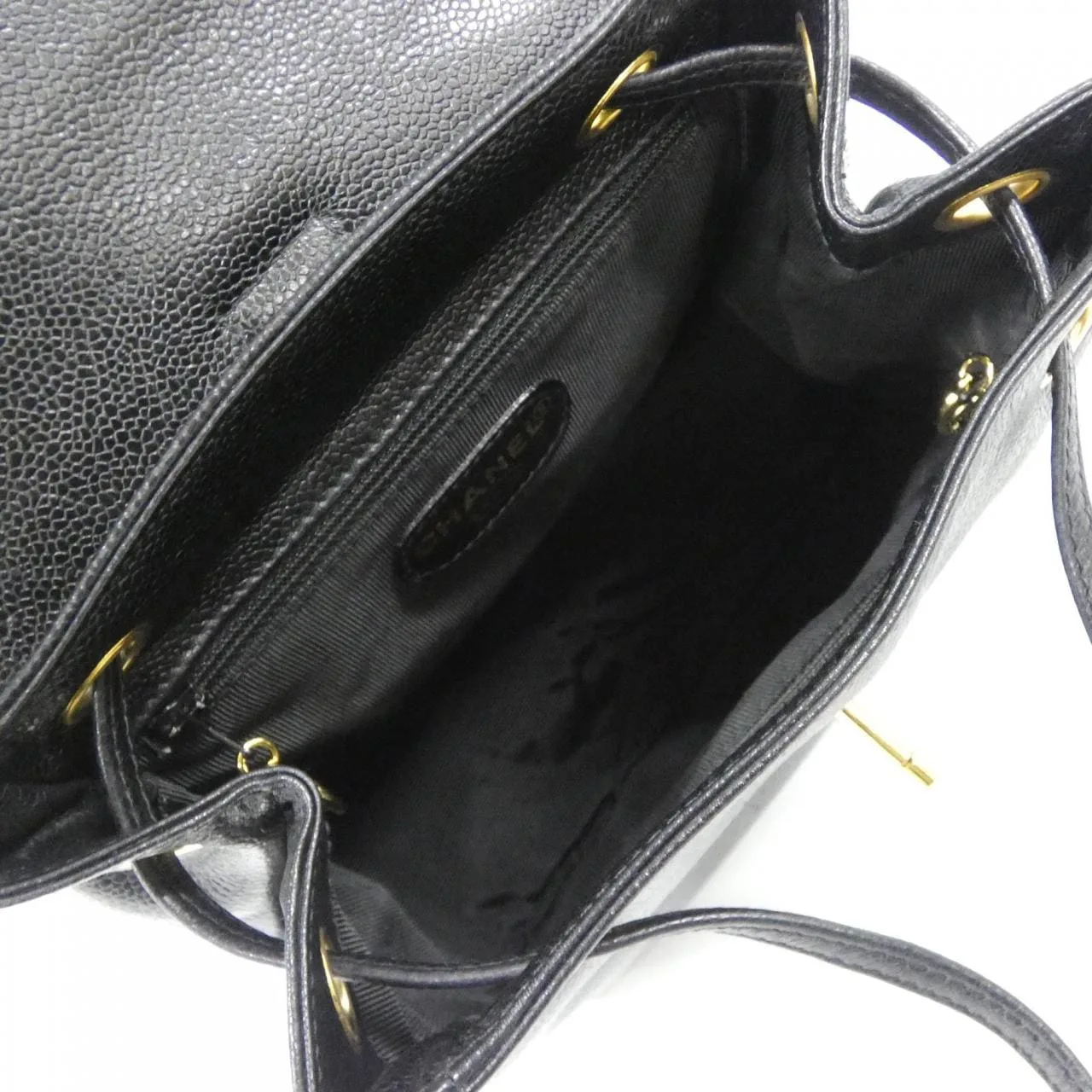 CHANEL 07266 Backpack Grained Calfskin 黑色 荔枝紋牛皮 中古品A - 縮圖 8