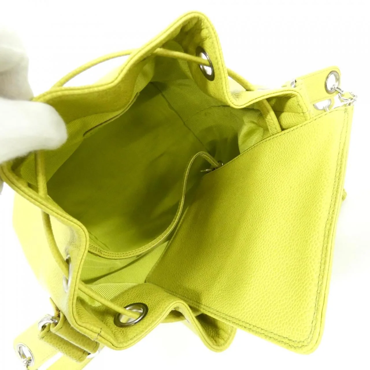 CHANEL Shoulder Grained Calfskin Green Grained Calfskin Rank A - Thumbnail 9