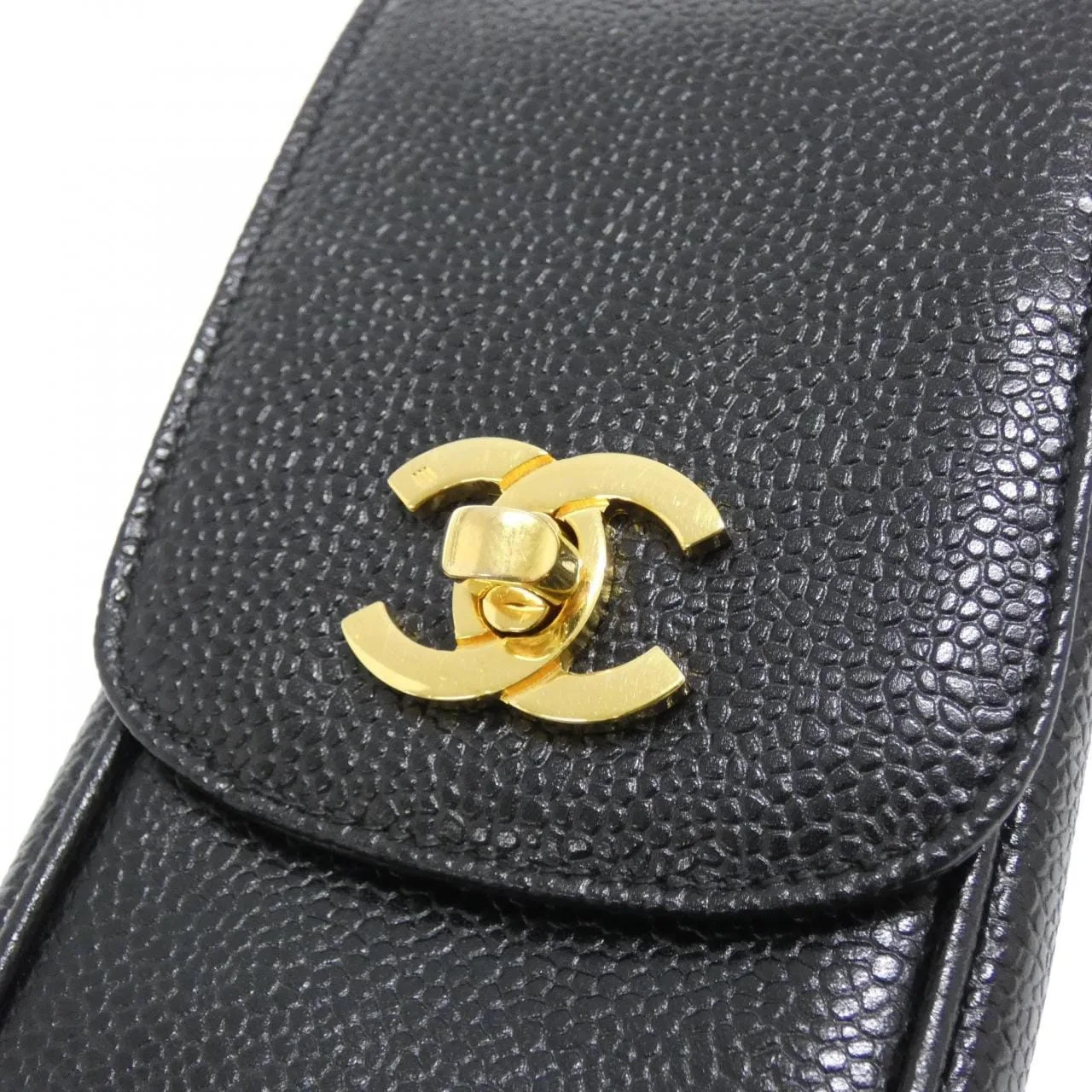 CHANEL Wallet Caviar Leather 黑色 Caviar Leather 中古品A - 縮圖 4
