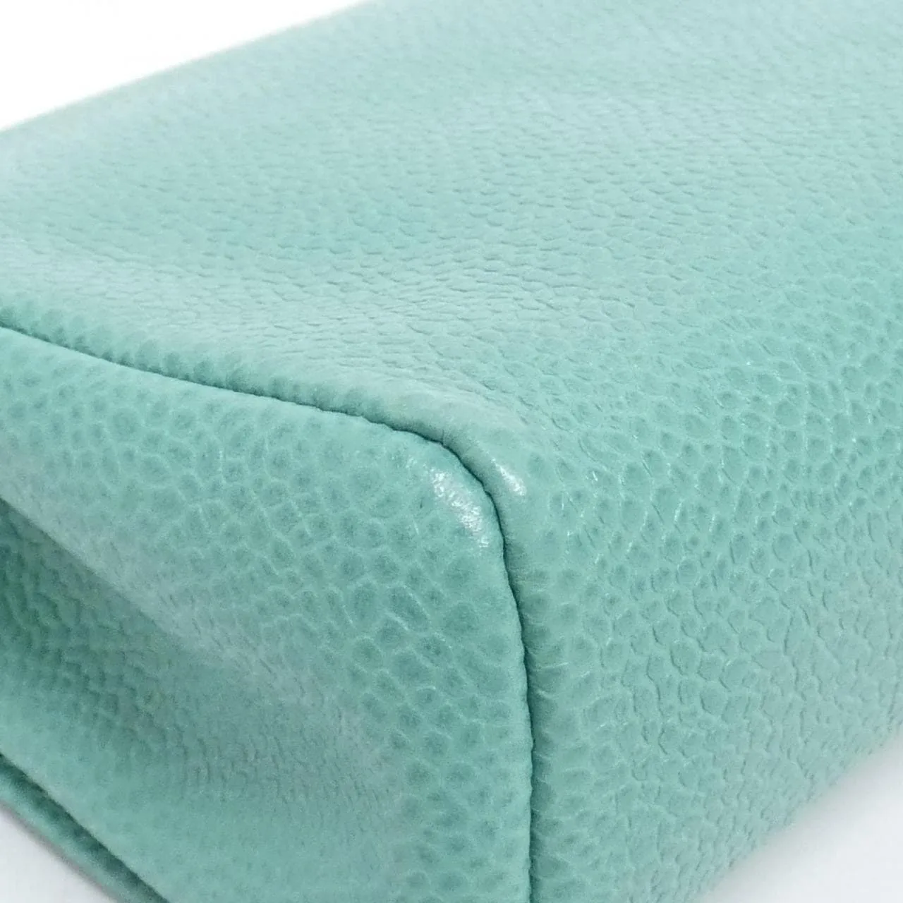 CHANEL 07007 Pouch Grained Calfskin 綠色 荔枝紋牛皮 中古品A - 縮圖 3