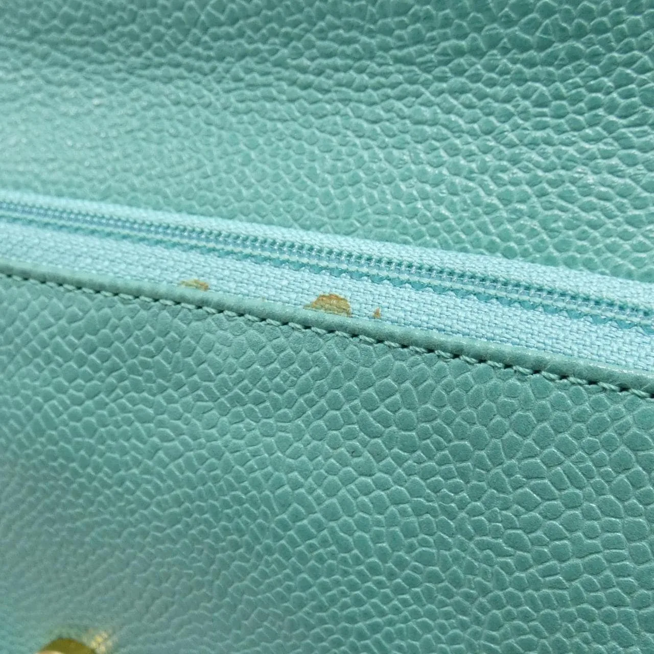 CHANEL 07007 Pouch Grained Calfskin 綠色 荔枝紋牛皮 中古品A - 縮圖 5