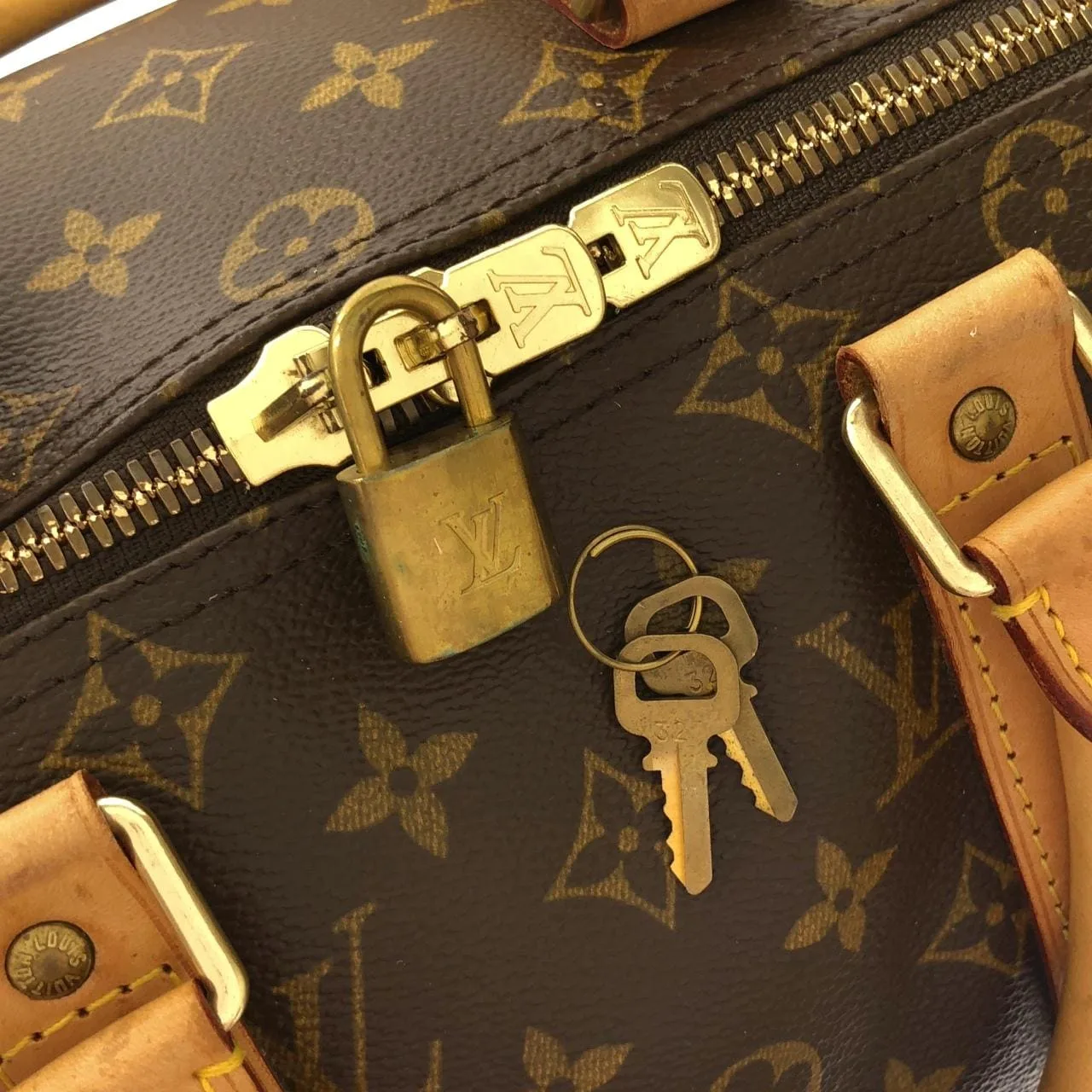 LOUIS VUITTON Keepall M41418 Boston Monogram 黑色 Monogram 中古品A - 縮圖 4