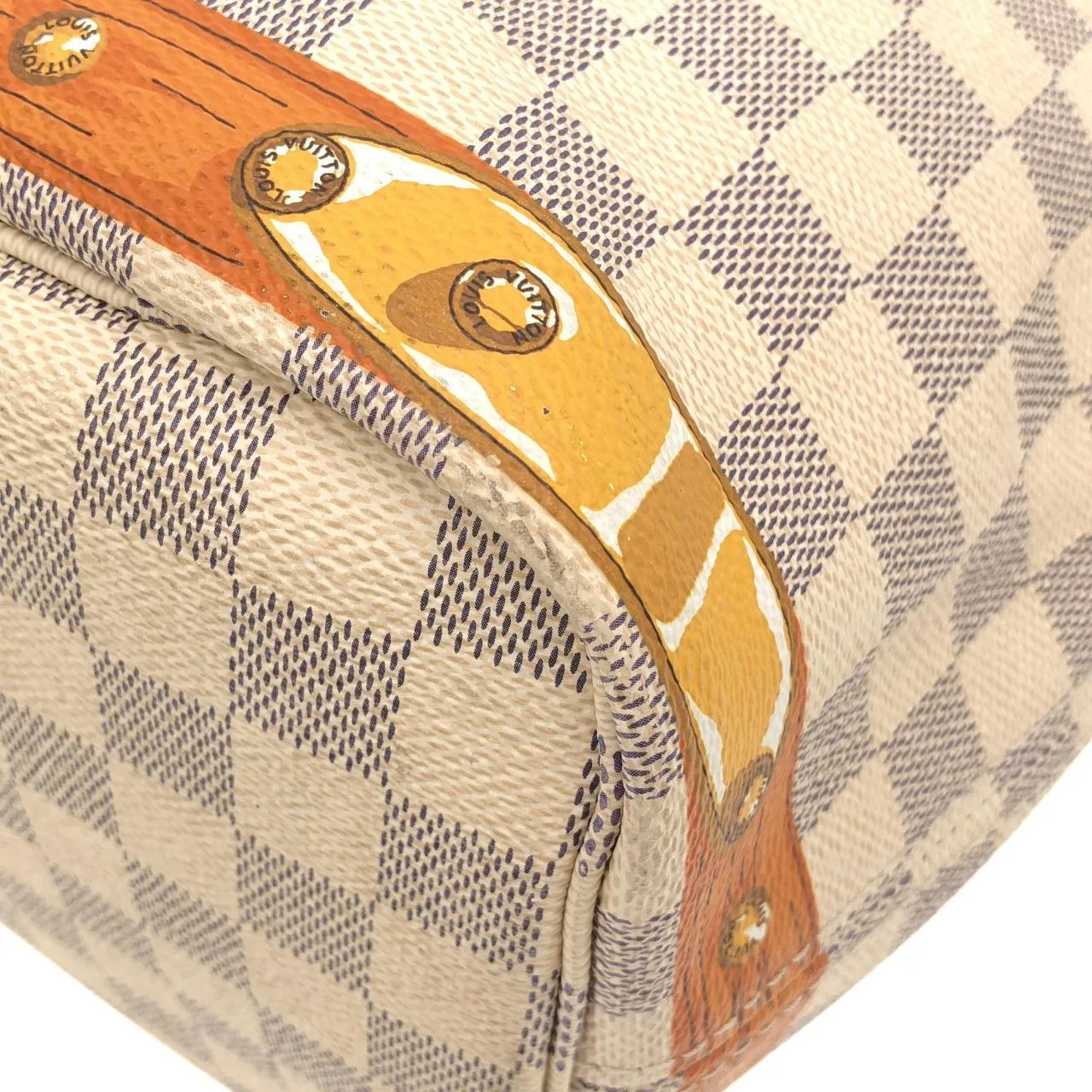 LOUIS VUITTON Neverfull N41734 Tote Damier 黑色 Damier 中古品B - 縮圖 3