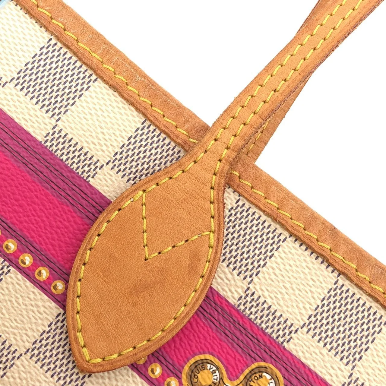 LOUIS VUITTON Neverfull N41734 Tote Damier 黑色 Damier 中古品B - 縮圖 6